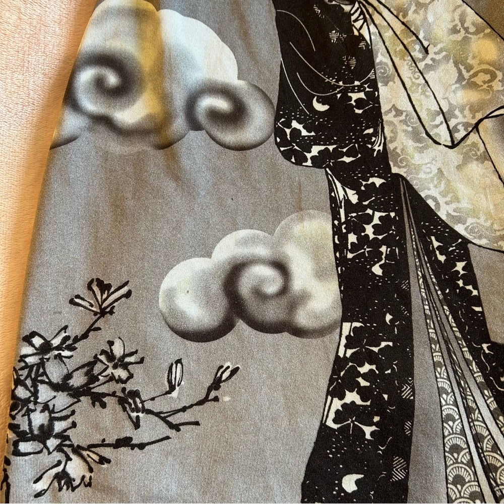 Rampage vintage 90s Y2K spaghetti strap midi dress geisha image size M flawed - Picture 9 of 10